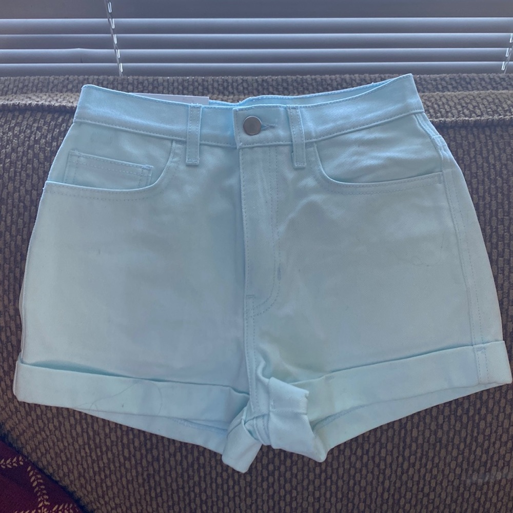 American apparel blue denim shorts